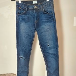 Hudson Lilly Midrise Ankle Skinny Distressed Jeans